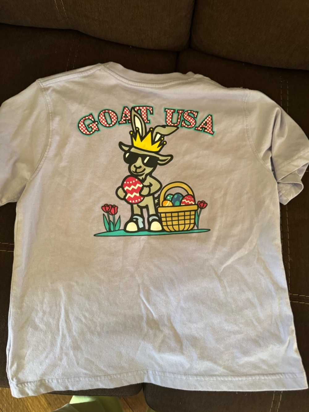 Kids White Short-Sleeve Tee with Colorful Bunny Graphic